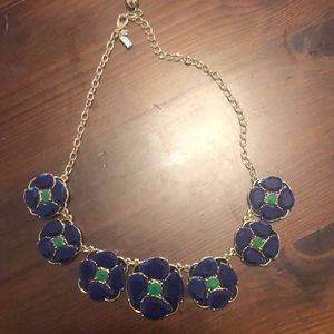 Kate Spade blue flower statement necklace